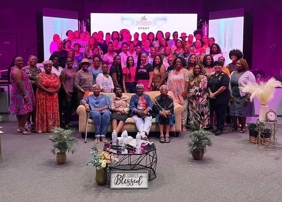 Women gathered at a She Shed event